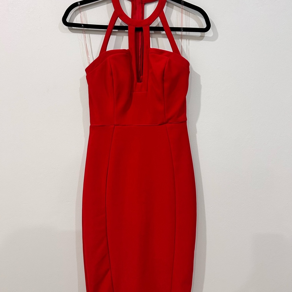 Honey and Rosie Strapless Red Dress